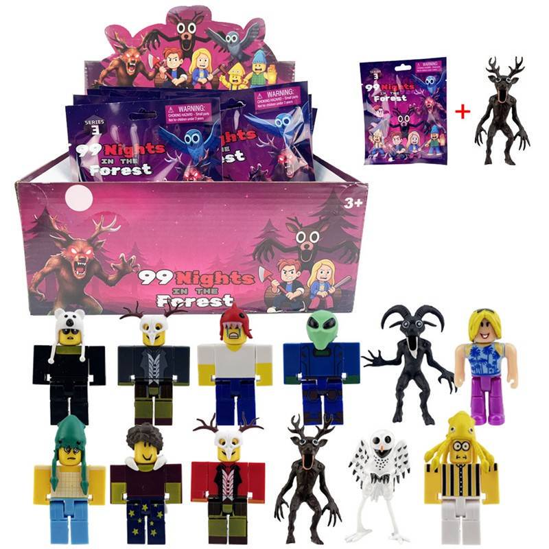 Virtual World 99Nights Building Block Version Figure Dinosaur Elk Masked Man Vs Forest Animal Horror Doll
