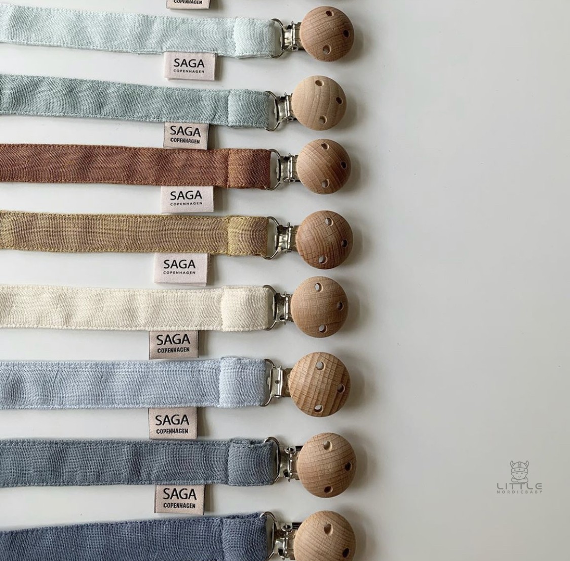Little Spot Danish SAGA Organic Cotton Flax GOTS Certified Baby Children Pacifier Chain