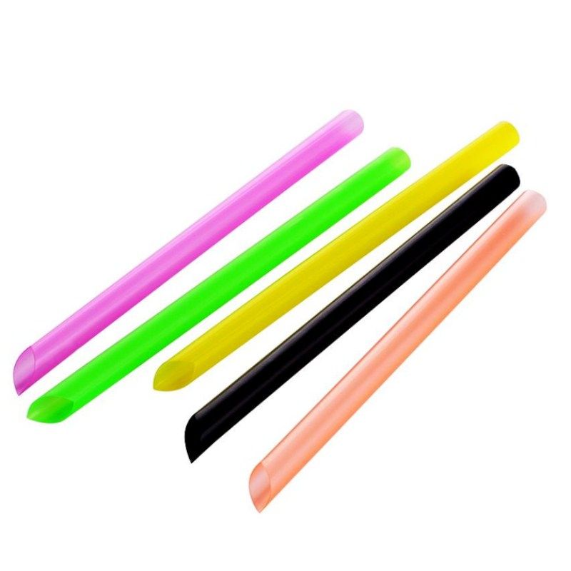 Snow dripping Lantree Pearl Milk Tea Big Straw Independent Packaging Diameter Coarse 10mm Long 18cm Color black Transparent