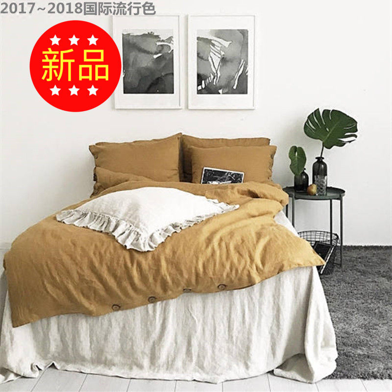 Linen Bed 4 pieces for export European and American Brief Yoo Ming Lacing Pillowcase Bed Linen Bed HAT BED Quilt Cover Kit
