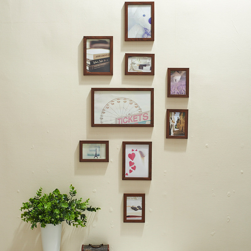 Vertical 9 frame creative combination photo wall photo wall staircase photo frame hanging wall porch restaurant photo frame wall