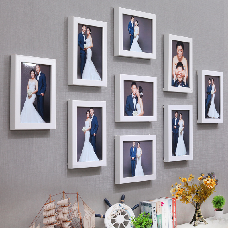 Photo Frames 6 Inches, 7 Inches, 8 Inches, 10 Inches, 5-Inch Washed Photos Made into Photo Albums, Picture Frames, Nail-Free Wall Hanging, Simple Dormitory Wall Photo Display