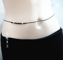 Fine leaf rosewood wangcai black waist rope authentic nine-ride vajra knot this year red rope waist chain female male belt gift