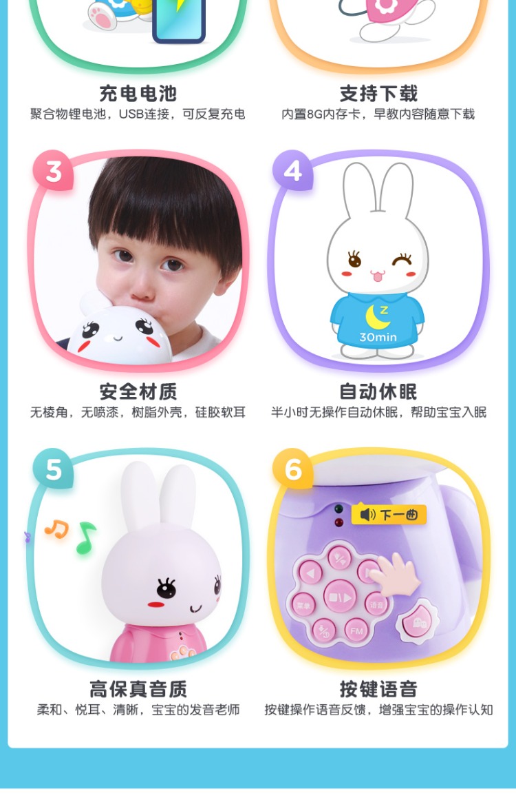 Lửa thỏ giáo dục sớm máy trẻ em câu chuyện máy thông minh robot học máy nam và nữ trẻ em câu đố điểm đọc máy đồ chơi đồ chơi cho trẻ sơ sinh