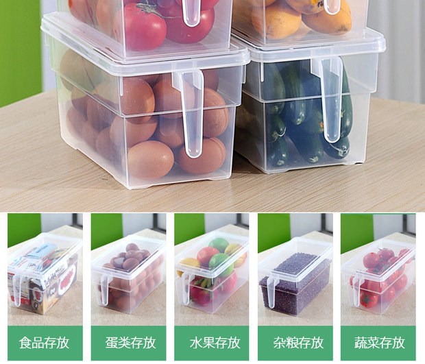 hộp bento nhựa Tủ lạnh hộp lưu trữ hộp thực phẩm riêng biệt hộp theo phong cách Nhật Bản tiết kiệm trong suốt siêu thị cửa hàng bách hóa có nắp hình chữ nhật - Trang chủ bao đựng đồ