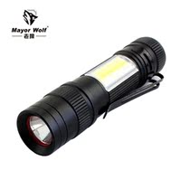  Old Wolf mini small flashlight 14500 strong light Household miniature convenient long-range rechargeable cob with side light waterproof