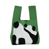 Мультяшная трикотажная небольшая сумка, портативная вместительная и большая сумка через плечо, жилет, барсетка, сумка для еды