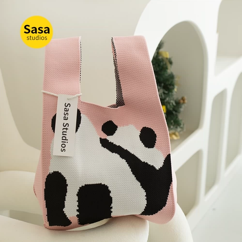 Мультяшная трикотажная небольшая сумка, портативная вместительная и большая сумка через плечо, жилет, барсетка, сумка для еды