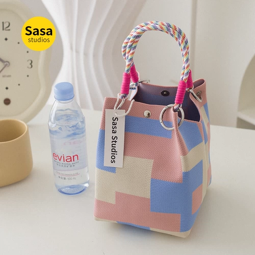 Вместительная и большая трикотажная портативная льняная сумка для выхода на улицу, японские и корейские