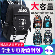 jojo student school bag male junior high school double shoulder bag large capacity cartoon boom card backpack primary school students three to six grade