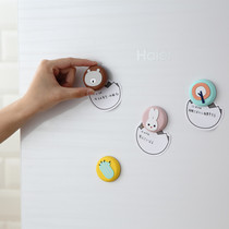Five loaded cartoon cute magnetic refrigerator stickers creative Nordic ins refrigerator decoration tiles 3d soft magnet stickers