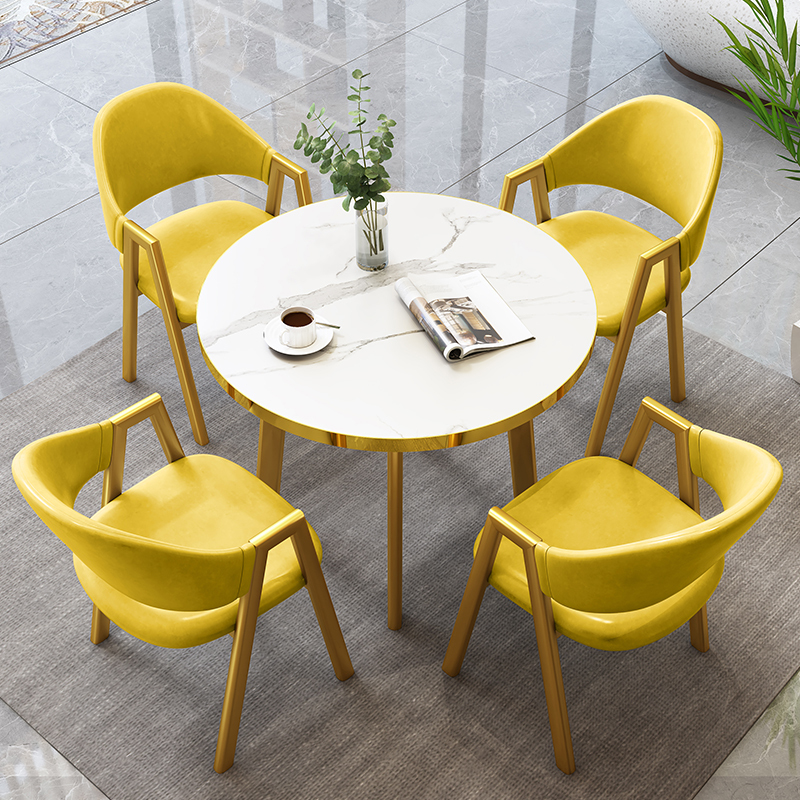 Simple Negotiation Table and Chairs, Reception and Meeting Office, Leisure Combination, Cafe, Milk Tea Shop, Small Apartment, Round Dining Table