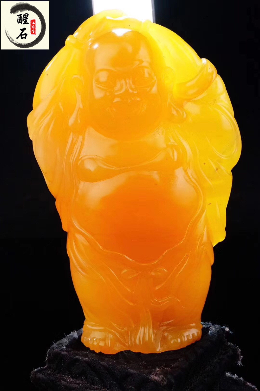 Shoushan Laos Northern Crystal Field Yellowstone Laughing Buddha Ornament Living Room Home Desktop Office Entrance Lucky Gifts
