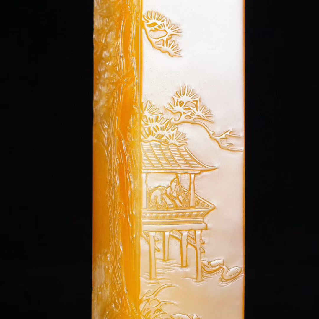 t*n様 印材「田黄石」/薄意流水紋 t*n様 印材「田黄石」/薄意流水紋