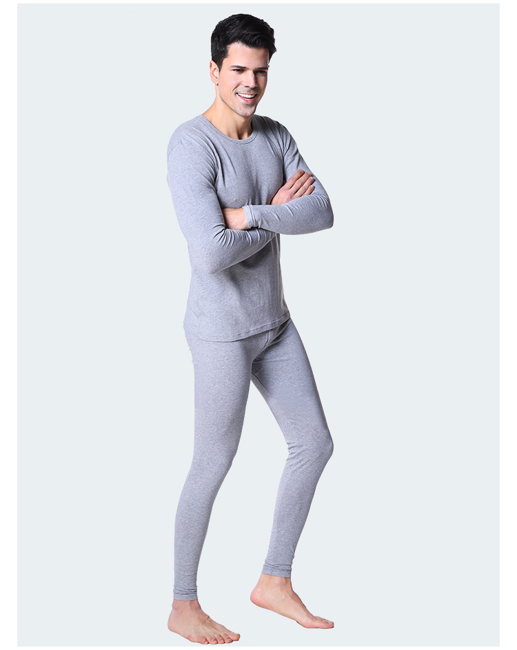 Bi cotton thung lũng Lycra cotton quần áo mùa thu Shubeier nam và nữ đồ lót set chính hãng Qiuyi Qiuku đồ lót ấm cổ tròn do ngu