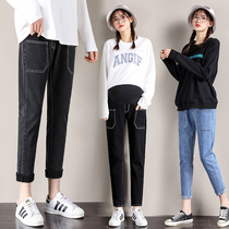 Pregnant women pants autumn wear fashion wild casual pregnant women jeans spring and autumn Japanese and Korean Chao Ma leggings trousers