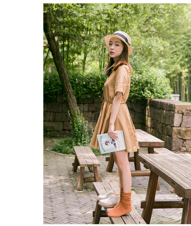 Hàn Quốc mùa thu và mùa đông vớ vớ Song Khẩu Sen nữ màu rắn ống Nhật Bản cotton retro ngắn vớ vớ nữ tất dài