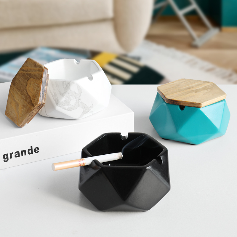 Multifunctional geometric ashtray creative home personality trend Internet cafe hotel living room ktv desktop storage ashtray