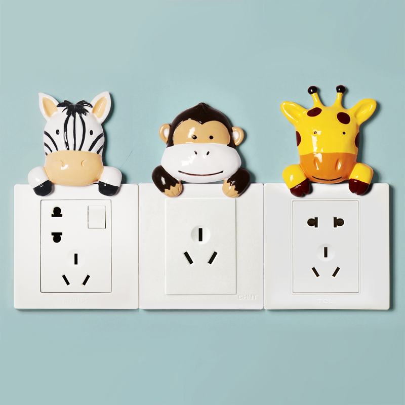 Switch stickers wall stickers creative animal cute stickers decoration European wall socket protection cover modern minimalist living room decoration