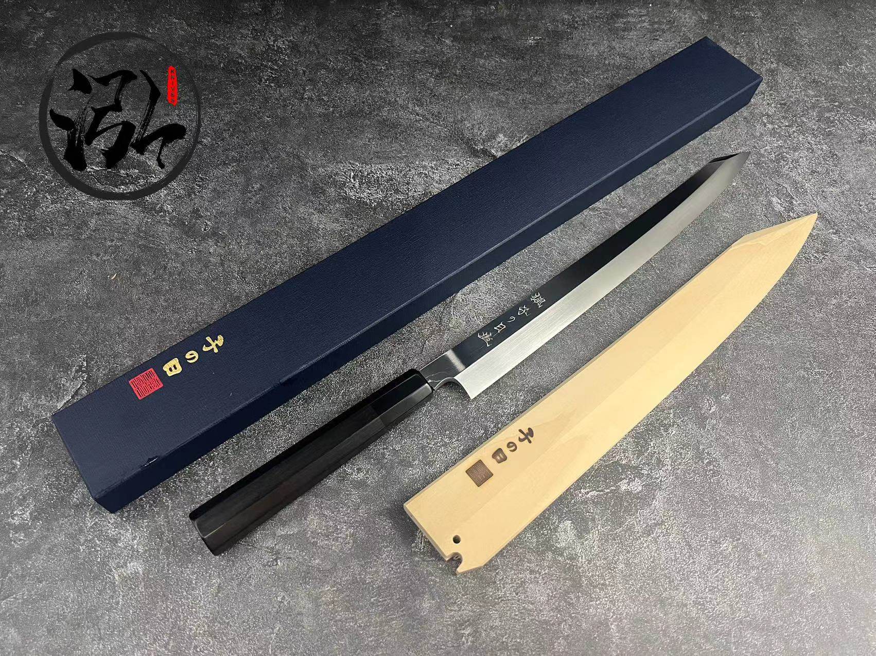 日本手工高碳不鏽鋼廚刀子之日鏡面柳刃商用專業菜刀