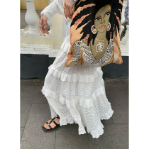 Downfall White Lace Cake Skirt Woman 2024 New Early Spring Design Sensation Little Crowdna Dresses Small