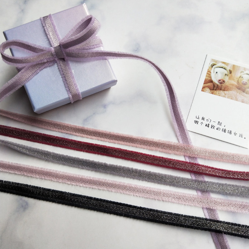 1cm Korea imported flower - si - character knitting belt mid - grade baking flower ribbon with gift box packaging and clothing accessories