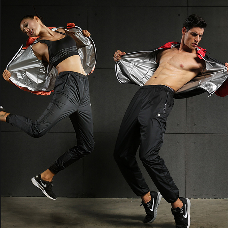 Explosive sweat suit Men's and women's suits Reduce body fat clothes Start sweat suit Fitness exercise control weight loss Violent sweat suit tops and pants