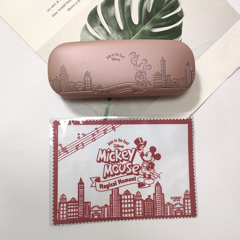 Girls' High-Quality Mickey Embossed Pattern Glasses Case, Creative New Light Luxury Style Myopia Glasses Protection Case, Sunglasses Case