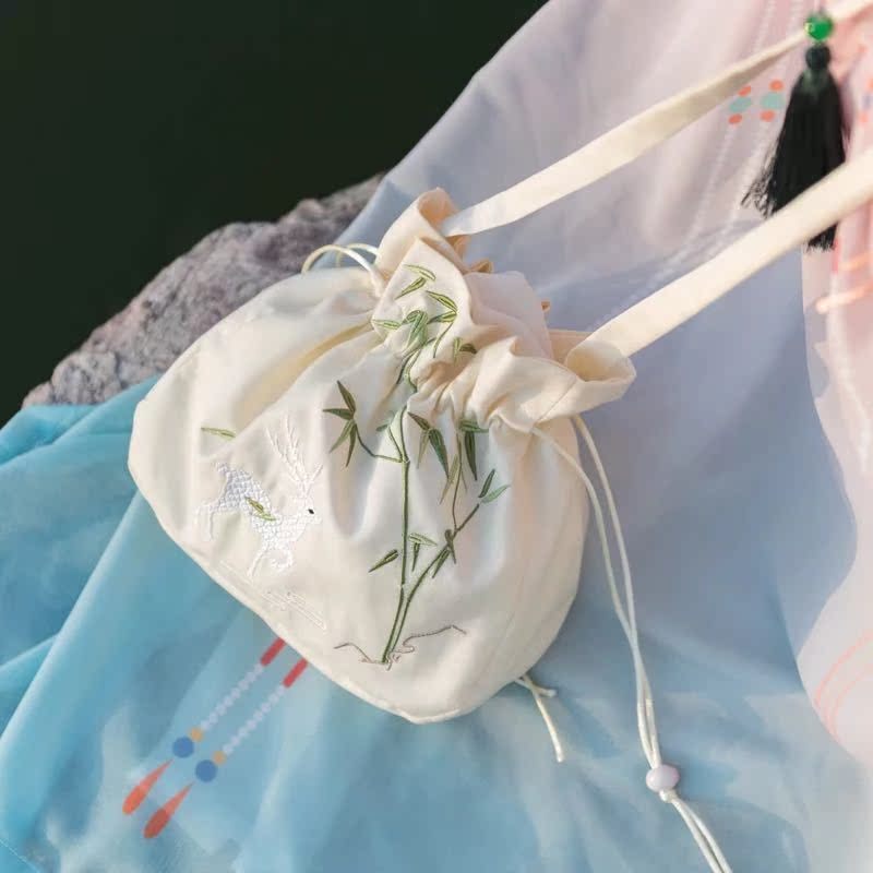 2019 New Products China Ancient Wind Skew Satchel Girl Bag Hanfu 100 Hitch Handbag Ancient Wind Lace Cloth Single Shoulder Bag Small