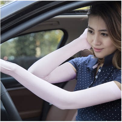 Korea ice silk sunscreen sleeve Anti-UV arm cover Outdoor running men's and women's summer ice cool sleeve driving gloves