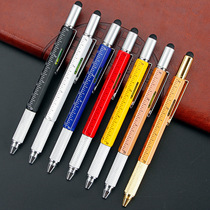 6-in-1 screwdriver tool pen level scale multi-function pen cross-border metal touch screen capacitive ballpoint pen