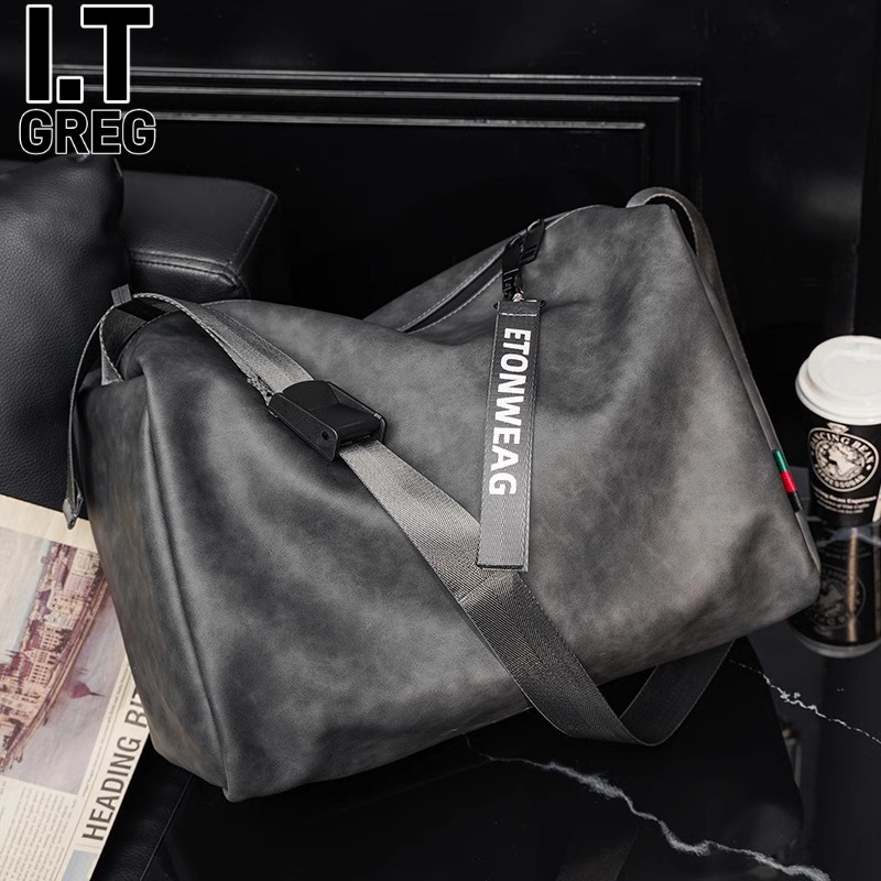 Hong Kong I.Tgreg Large-Capacity Shoulder Bag, Fashionable Crossbody Bag, Short-Distance Travel Bag, Men's Backpack, Casual Messenger Bag