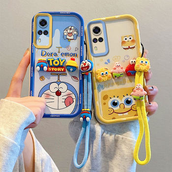 Suitable for Vivo Y51A 4g 2021 Foreign Version Phone Case V2031 Silicone Soft Anti-Drop Full Edge Protective Cover Creative Cartoon Sticker Doll Couple