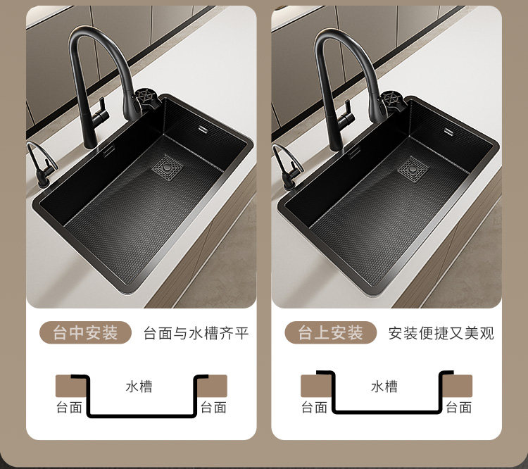 Мойка двойная 卡贝304不锈钢压纹水槽洗菜盆加厚大单水槽厨房菜盆洗碗槽池台下 Cobbe