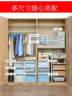 IRIS storage box Transparent storage box Wardrobe plastic finishing box Clothes underwear underwear drawer storage box