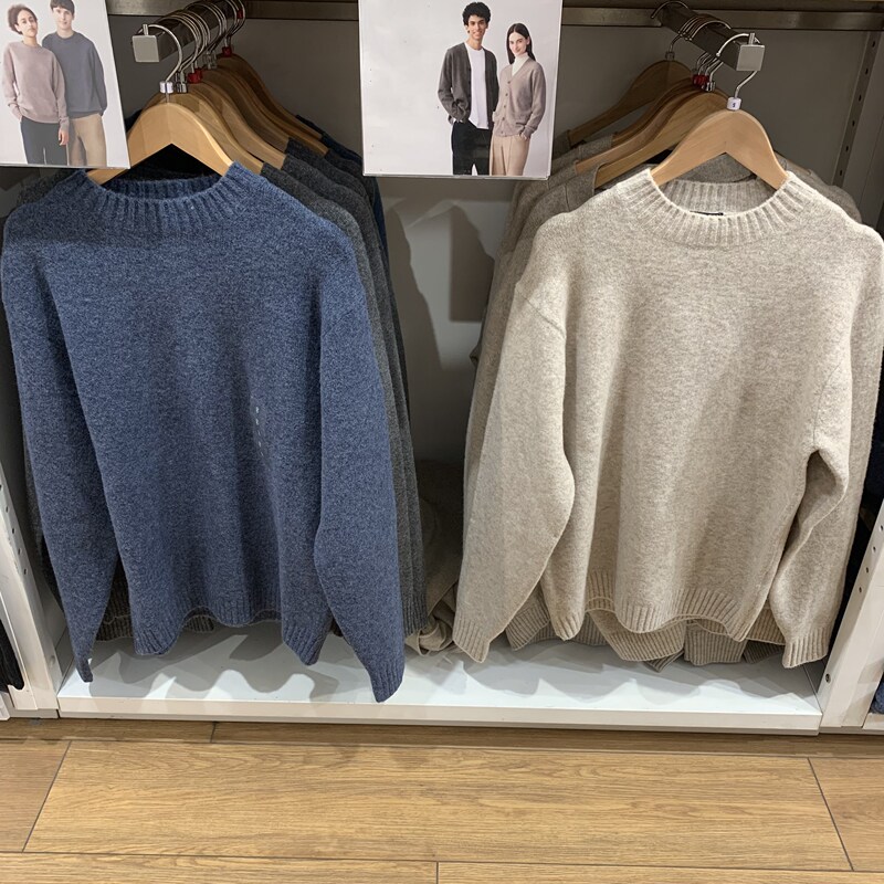 Fitting Room Japanese Style Autumn and Winter New Men's and Women's Clothing Soufflé Round Neck Knit Pullover Sweater Y471229