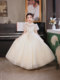 Girls summer dress light luxury princess skirt host performance costume children piano playing flower girl wedding little girl
