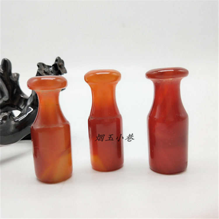 Natural 5a Red Agate Dry Cigarette Holder Coarse long version of jade medullary jade Tobacco Bag Mouth tobacco Cigarette Bag Pan Accessories Men's Cigarettes
