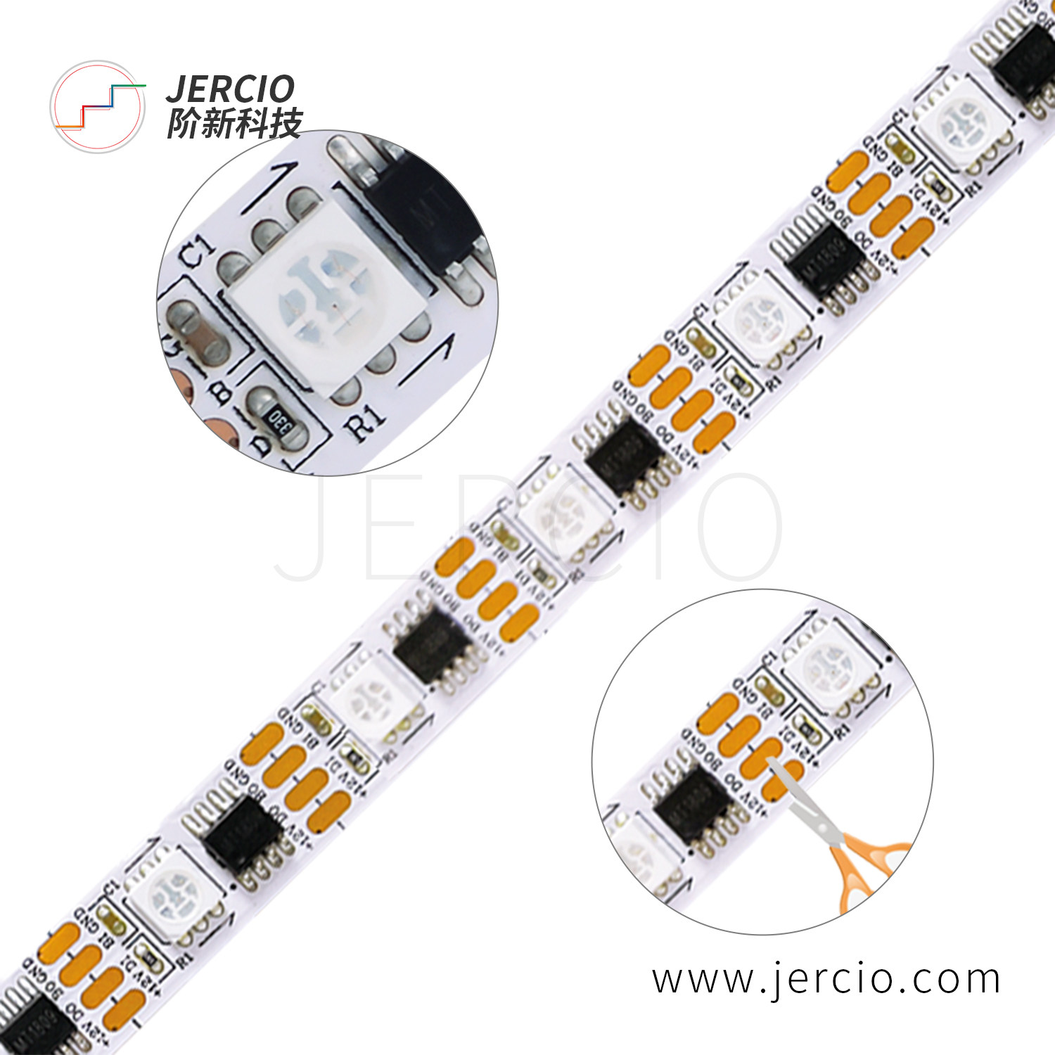 12V single-point single-control breakpoint continuation digital led light with full-color magic MADRIX external IC light strip