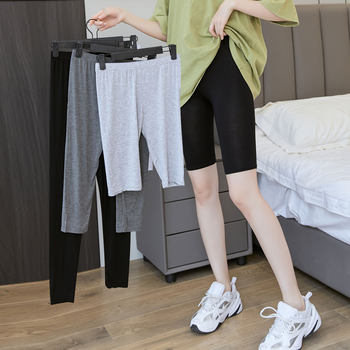 ຫ້າໄຕມາດແລະສາມໄຕມາດບາງ modal leggings ສູງ elastic