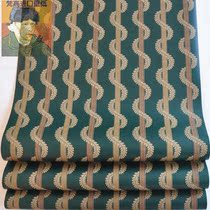 United States imported tail goods environmental protection wallpaper American country retro green vertical striped leather living room background wall special clearance