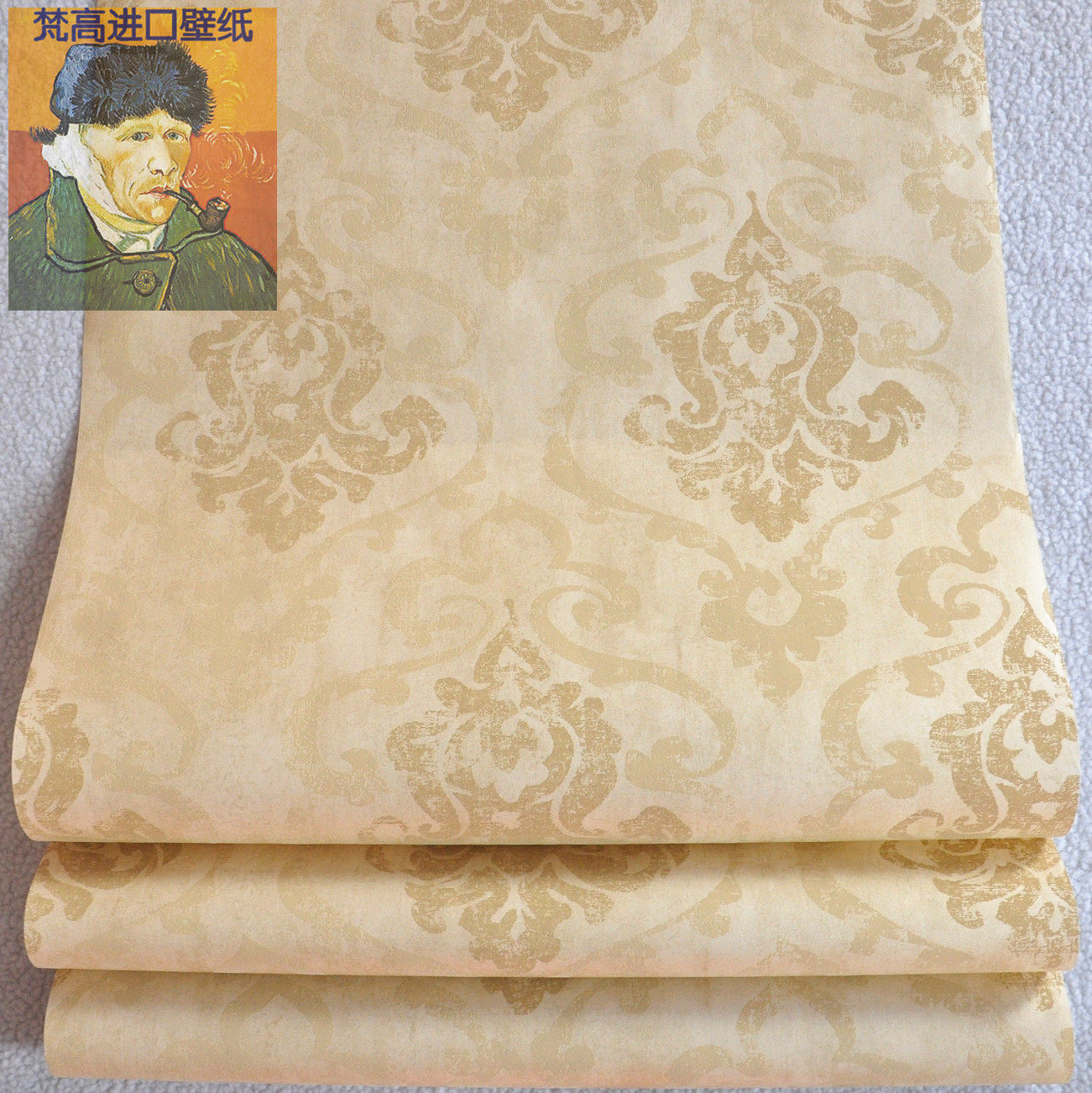 American Import Unwoven Fabric Wallpaper American Vind Ancient Damascus Living Room Bedroom Background Special price clear bin wallpaper