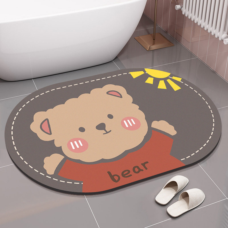 Bathroom diatom mud absorbent pads non-slip powder room toilet floor mats kitchen floor mats non-slip oil-proof can be wiped without washing