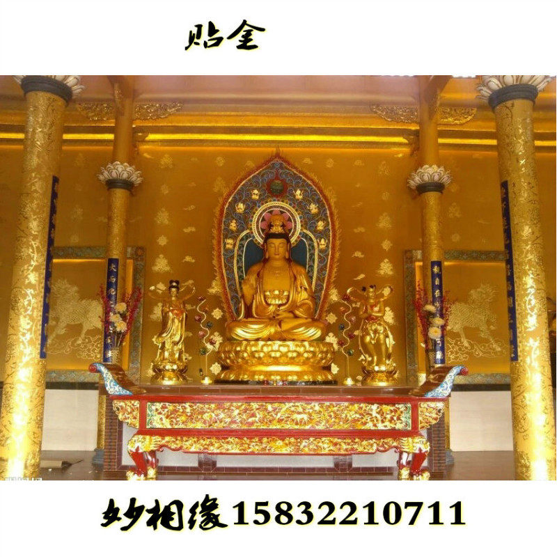 Manufacturer direct sale temple resin Buddha statue glass fiber colored drawing with backlight Guanyin BodhisattBodhisattBodhisattBodhisattva 2 m 5 high