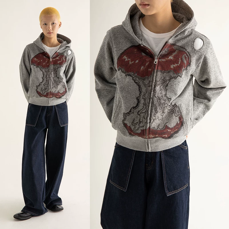 CONP 22AW Вязаные свитера с длинным ворсом яблоко и бархатный свитер long-haired apple and velvet sweater