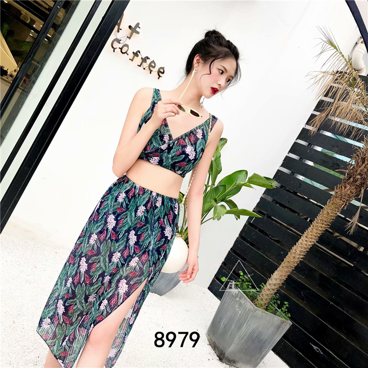 Áo tắm nữ hàn quốc 2018 mẫu hot mùa xuân chia ba mảnh gợi cảm tụ tập nhà máy mỏng trực tiếp đồ bơi 	bikini 2 mảnh màu đỏ	