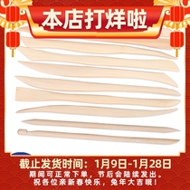 10 pieces of wooden clay sculpture tool clay sculpture knife pottery soft clay clay model DIY hand tools