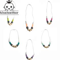 DIY baby soothing necklace molar toy crochet bead food grade silicone polygon ball