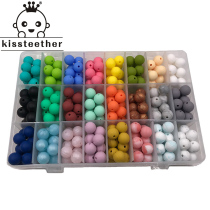 24 color 15mm baby molar silicone bite jewelry treasure pacifier chain DIY bracelet necklace accessories material bag