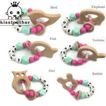 DIY silicone beads LOVE Beech animal hand made baby tooth gum toy baby molars bracelet